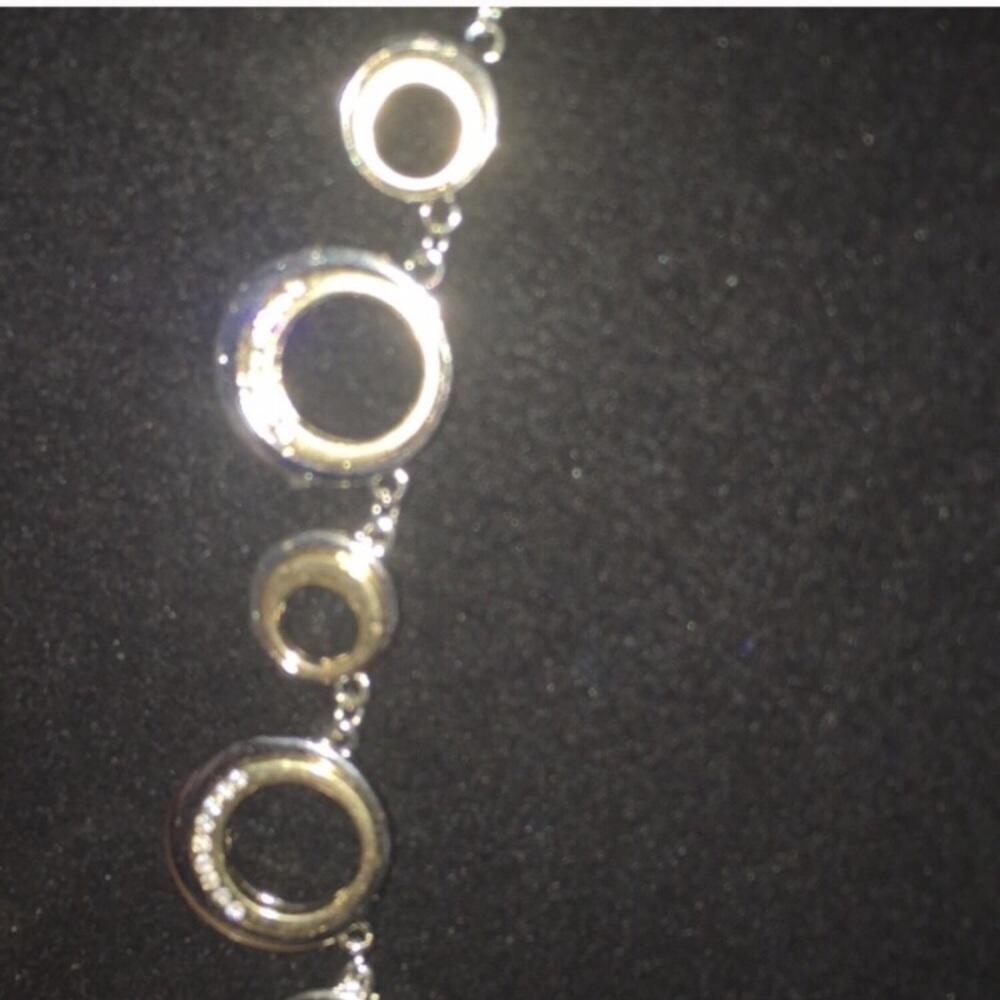 Two Tone Circle Statement Necklace - image 4